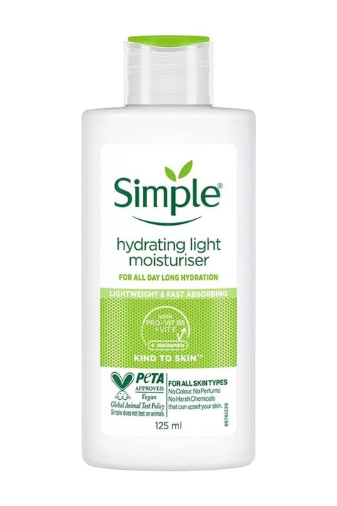 "Simple-Kind-to-Skin-Hydrating-Light-Moisturiser-125ml-UKs-Number1-Facial-Care-12-Hour-Hydration" Simple Light Moisturizer, Simple Hydrating Light Moisturizer, Simple Face Moisturizer, Simple Brand Skincare, Simple Replenishing Rich Moisturizer, Face Moisturizer For Oily Skin, Simple Moisturizer, Top Rated Skin Care Products, Skin Care Pictures