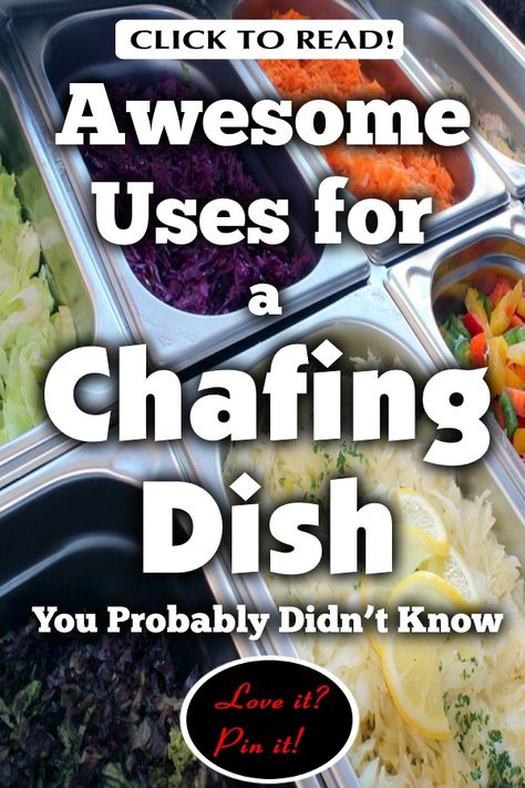 The uses for a chafing dish are many, but some of the most important ways to use a chafing dish include keeping hot food hot and appetizing, keeping food from drying out (like it would in an oven), keeping food in the safe zone to avoid the growth of bacteria. But there are actually a lot more surprising ways to use a chafing dish.  So let’s dive in deeper! Diy Chaffing Dish Party Ideas, Chafing Dish Recipes, Hot Food Buffet Ideas, Bbq Food Display, Food Warmer Buffet, Warm Appetizers, Appetizer Buffet, Catering Food Displays, Frozen Appetizers