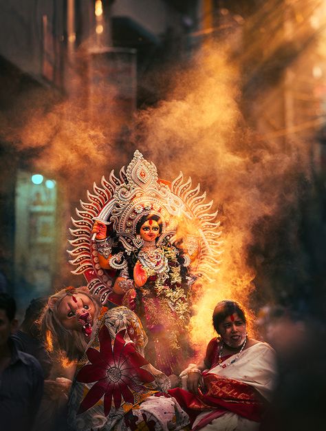 Beauty amidst chaos - From the streets of Dhaka on Behance Maa Pic, Navratri Devi Images, Durga Puja Kolkata, Maa Durga Photo, Durga Picture, Maa Durga Image, Mother Kali, Aadi Shakti, Happy Navratri Images