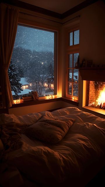 Nature on Instagram Nature, Manly Living Room Decor, Bedroom Aesthetic Cozy, Male Bedroom Ideas, Comfy Bedroom, Snow Fall, Sleeping Room, Christmas Bedroom, Cozy Room Decor