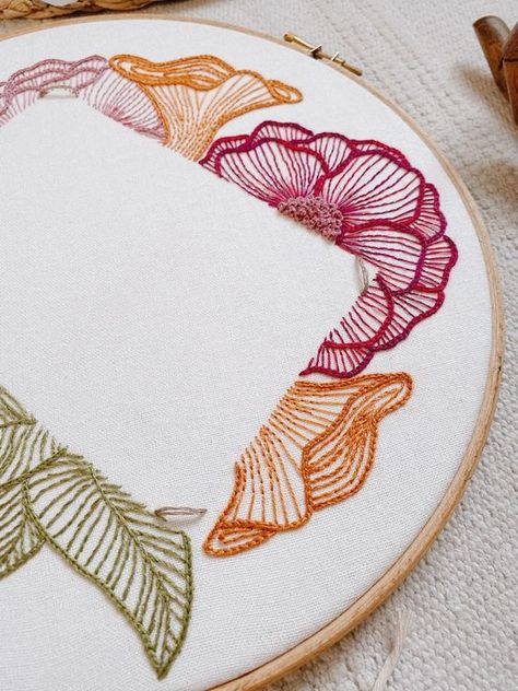 Photo Frame 4x6 Hand Embroidery Pattern: Surrounded (Download Now) - Etsy Big Embroidery Hoop Wall Art, Embroidery Designs Nature, Framed Embroidery Ideas, Cross Stitch Photo Frame, Embroidery With Paint, Embroidery Hoop Photo Frame, Embroidery With Painting, Pdf Embroidery Pattern Free, Frame Embroidery Ideas