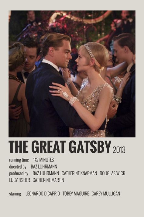 Great Gatsby Movie, Italian Movies, The Great Gatsby Movie, Gatsby Movie, Indie Movie Posters, Girly Movies, Movie Card, Iconic Movie Posters, Film Posters Minimalist