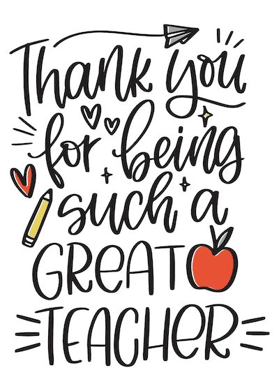 Printable Thank You Cards Great Teacher Happy Teachers Day Card, Teacher Encouragement, Teacher Picture, Teacher Appreciation Quotes, Message For Teacher, Teachers Day Card, Teacher Appreciation Gifts Diy, Teacher Appreciation Printables, Teacher Appreciation Cards