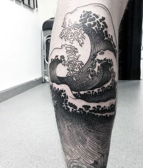 Wave Leg Tattoo, Wave Tattoo Sleeve, Ocean Wave Tattoo, Tattoo Wave, Wave Tattoo Design, Ocean Tattoo, Nature Tattoo Sleeve, Wave Tattoo, Wild Tattoo