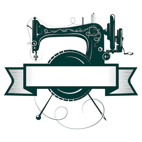 Salon tailoring symbol mechanical sewing... | Premium Vector #Freepik #vector #thread-logo #sewing-logo #tailor-logo #needle-logo Tailoring Logo Design Ideas, Tailor Logo Design, Sewing Artwork, Sewing Logo Design, Tailor Logo, Machine Logo, Fesyen Islam, Sewing Logo, Floral Cards Design