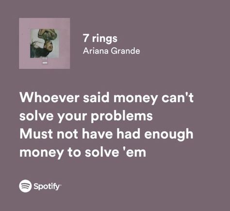 Ariana Songs Lyrics, Ariana Grande 7 Rings Lyrics, 7 Rings Aesthetic Wallpaper, Cool Lyrics Quotes, Ariana Grande Songs Wallpaper, Ariana Grande 7 Rings Aesthetic, Cool Lyrics Songs, 7 Rings Song, 7rings Ariana Grande