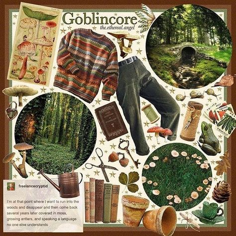 probably snufkin on Instagram: “My actual aesthetic is just a chaotic mix of crowcore and goblincore 😂” Goblin Core Outfit, Goblincore Outfit, Goblincore Outfits, Goblincore Fashion, Skateboard Style, Goblincore Aesthetic, Forest Core, Goblin Core, Mode Hippie