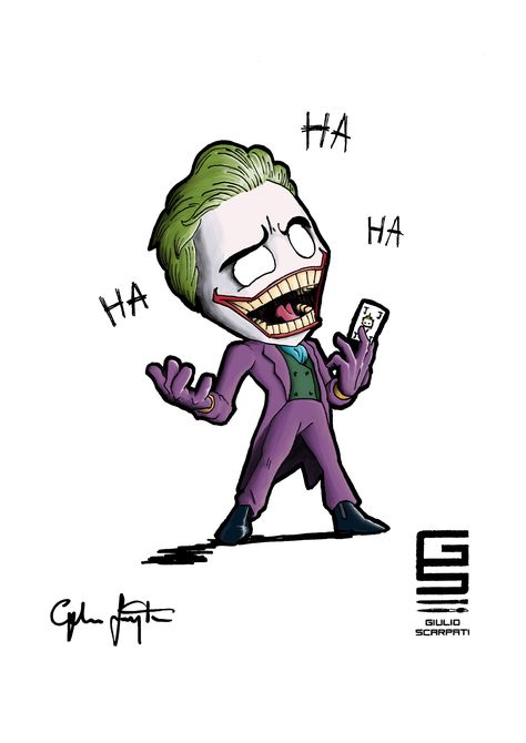 Croquis, Cartoon Joker Drawing, Joker Cartoon Tattoo, Joker Cartoon Drawing, Joker Painting Easy, The Joker Artwork, The Joker Drawing, Fanart Characters, Baby Joker