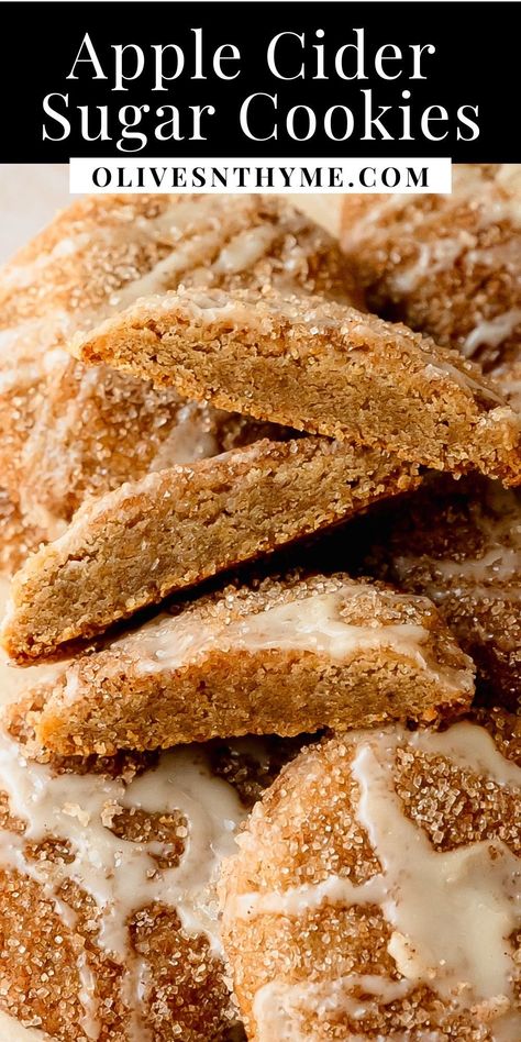 Essen, Apple Pie Spice Cookies, Easy Apple Cider Cookies, Apple Cider Cookie Bars, Fall Drop Cookie Recipes, Apple Cider Donut Bars, Apple Cider Vinegar Cookies, Cookies Fall Recipes, Kroger Apple Cinnamon Soft Top Cookies