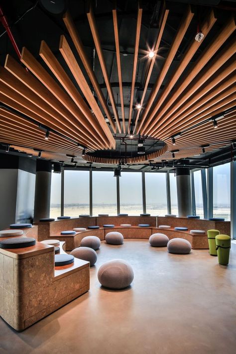 Government/Semi-Government Designs: Smart Dubai Office, Dubai - Love That Design Matrix Design, Coworking Space Design, Dubai Office, Interior Kantor, Commercial Office Design, Office Ceiling, Open Ceiling, Cool Office Space, Corporate Office Design