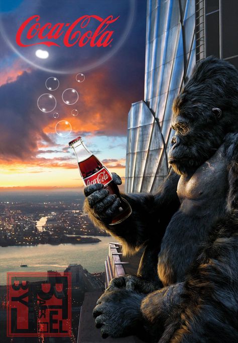 King of Coke by Joel Bates King Kong 2005, King Kong Movie, Giant Monster Movies, King Kong Vs Godzilla, Kong Godzilla, Alien Artwork, Septième Art, Skull Island, Giant Monsters