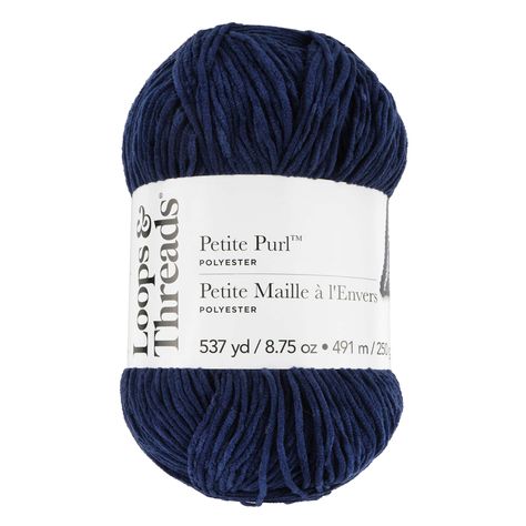 "Get the Petite Purl™ Yarn by Loops & Threads® at Michaels. Knit or crochet cardigans, sweaters, vests, hats, amigurumi plushies and more with this medium weight, polyester yarn that has just the right amount of softness and shine. This Petite Purl yarn by Loops & Threads features a thinner skein than even our Sweet Snuggles Lite and Chenille Home Slim yarns. This makes it great for getting a tighter stitch on your warm weather apparel items. Knit or crochet cardigans, sweaters, vests, hats, amigurumi plushies and more with this medium weight, polyester yarn that has just the right amount of softness and shine. We understand the importance of dye lots and will try to match dye lots for your order, however, we cannot guarantee all skeins will be the same dye lot. Weight: Medium (4)Contents: