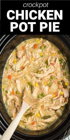 This Crockpot Chicken Pot Pie is a fast and simple way to make a hearty meal the whole family loves. The chicken is perfectly baked in a creamy sauce with healthy vegetables and topped with buttery biscuits. It literally makes itself in the crockpot. Crockpot Chicken Pot Pie, Easy Slider, Chicken Pot Pie Recipe, Crockpot Healthy, Easy Crockpot Dinners, Pot Pie Recipe, Easy Chicken Pot Pie, Chicken Healthy, Buttery Biscuits