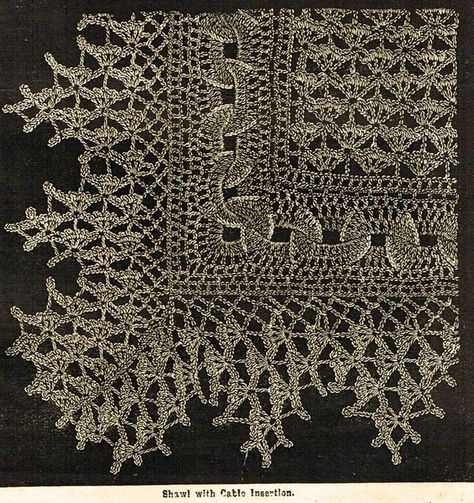 Victorian Crochet Patterns, Sewing Wallpaper, Lace Crochet Patterns, Victorian Crochet, Lace Shawl Pattern, Crochet Blouses, Russian Crochet, Crochet Lace Shawl, Vintage Crochet Patterns