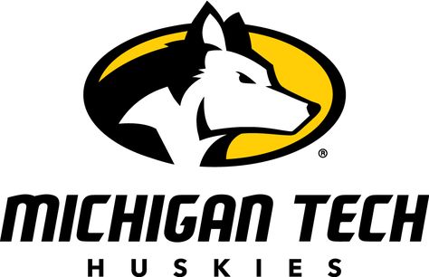 Michigan Tech Huskies Logos, Husky Logo, Husky Colors, Michigan Tech, Athletics Logo, Ski Team, Vintage Michigan, Sports Logo Design, University Logo