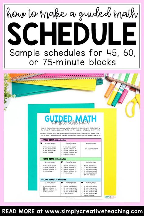 Differentiated Instruction Kindergarten, Math Schedule, Math Rotation Board, Guided Math Rotations, Guided Math Centers, Small Group Math, Math Rotations, Differentiation Math, Math Blocks