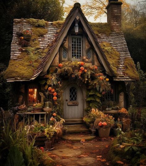 Witches Cottage Interior, Witch Cottage Exterior, Witch House Exterior, Witch Cottage Interior, Witchy House, Witches Cottage, Fantasy Cottage, Cottage Core House, Fall Cottage