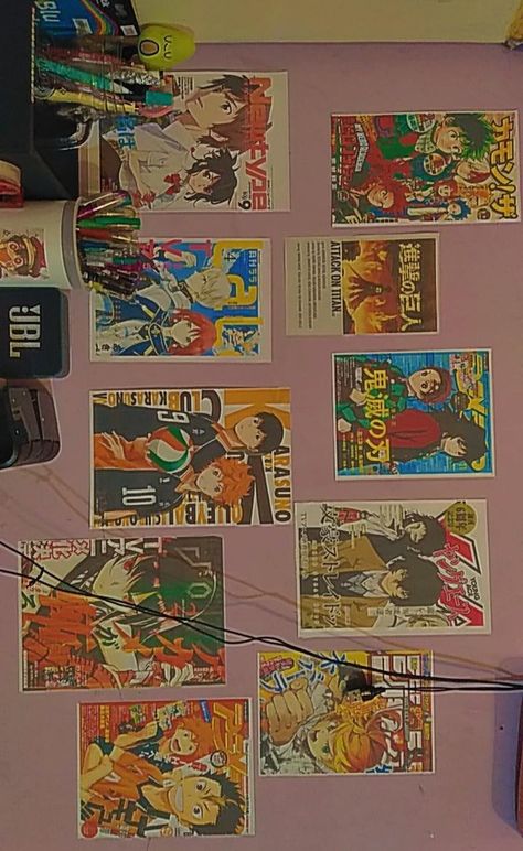 Croquis, Anime Bedroom Ideas, Indie Vibes, Otaku Room, Anime Wall, Bedroom Setup, Poster Room, Anime Room, Indie Room