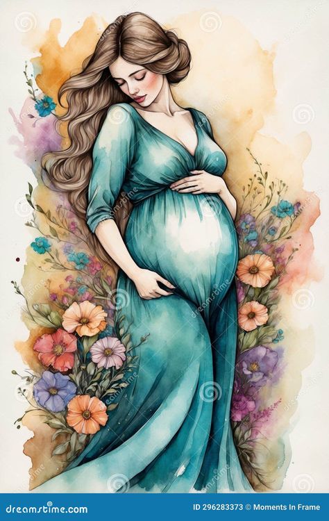 Drawing Of A Pregnant Woman, Mom To Be Drawing, Pregnant Women Painting, Mother Art Beautiful Paintings, Pregnant Belly Drawing, Painting Pregnant Woman, Pregnant Women Cartoon, Pregnancy Art Drawing, Pregnant Women Drawing