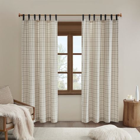 Revamp the look of your existing window with this Madison Park Salford plaid faux leather tab top window curtain.Click this HOME DECOR & FURNITURE GUIDE to find the perfect fit and more! Revamp the look of your existing window with this Madison Park Salford plaid faux leather tab top window curtain. Click this HOME DECOR & FURNITURE GUIDE to find the perfect fit and more! Size listed is reflective of individual panel size 1 Window panel included: 50"W x 84"L Tab top Room Darkening Fleece lined 1 Salford, Living Room Decor Lights, Plaid Curtains, Home Essence, Tab Top Curtains, Room Darkening Curtains, Madison Park, Colorful Curtains, Window Panels