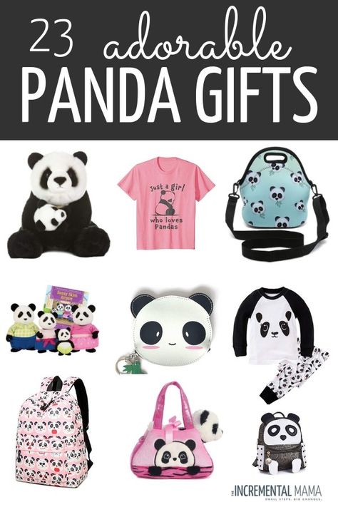 23 awesome panda gift ideas for kids who love panda bears. If you're looking for unique gift ideas for the panda lover in your life, check these out! #panda #pandagiftideas #giftideasforkids Pandas, Panda Gift Ideas, Puppy Crafts, Panda Items, Love Panda, Panda Birthday Party, Senior Night Gifts, Panda Birthday, Panda Gifts