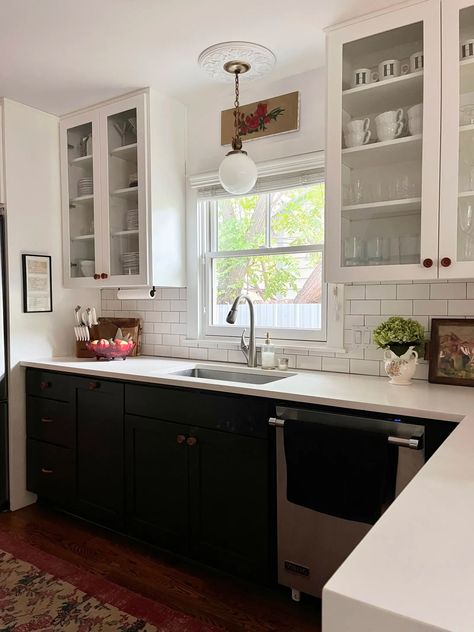 See Inside of a Beautifully Restored 1940s Bungalow in Austin | Apartment Therapy Small Bungalow Interior, 1940s House Interior, 1940s Kitchen Remodel, 1940’s Kitchen, Bungalow Interior Ideas, Craftsman Bungalow Kitchen, West Elm Dining Chairs, 1940 Kitchen, Bungalow Kitchen Remodel