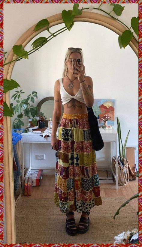 [CommissionsEarned] 97 Boho Summer Outfits Casual Tricks To Check Out At Once #bohosummeroutfitscasual Bohemian Cottage Core Outfits, Cold Sunny Weather Outfits, Hippies, Skater Boho Outfits, Hippie Music Festival Outfit Ideas, Indie Bohemian Style, Earthy Spiritual Aesthetic Outfits, Popular Outfits 2024, Indie Womens Fashion