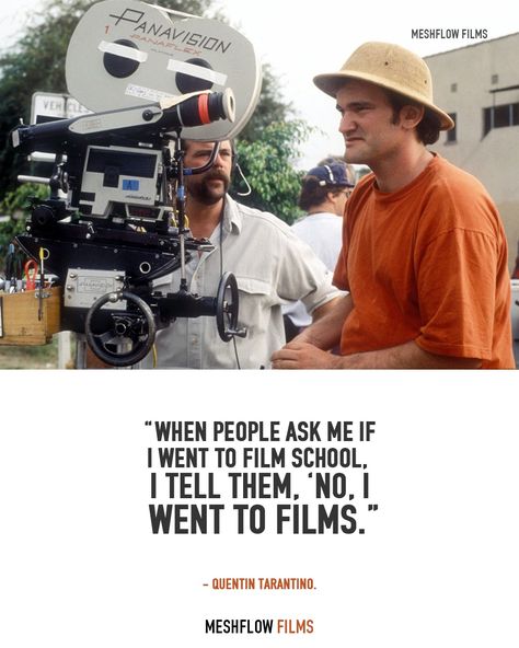 “When people ask me if I went to film school, I tell them, ‘no, I went to films.” - Quentin Tarantino. • • • • • #filmmaker #filmmaking #cinematography #director #cinematographer #tarantino #NFT #setlife #quotes #killbill #nfs #quote #quoteoftheday #filming #filmlife #production #cinema #quentintarantino #indiefilm #onset #videoproduction #shortfilm #directing #behindthescenes #filmproduction #film #quotestoliveby #actor #instaquote #words Quotes About Film Making, Film Director Quotes, Vetrimaran Director, Cinema Captions, Directing Film, Quentin Tarantino Quotes, Filmmaking Quotes, Filmmaking Cinematography, Cinema Quotes