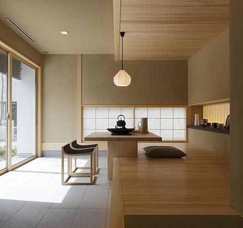 The Home Of The Future, Today! - L' Essenziale Modern Japanese Interior, Izakaya Interior, Texture Interior Design, Japan Interior, Interior Drawing, Zen Interiors, Japanese Home Design, Japanese Interiors, Interior Design Per La Casa