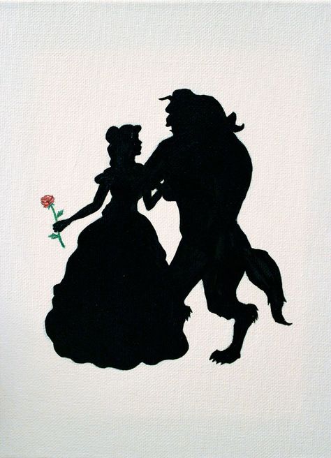 Beauty and the Beast Silhouette|Want something like this as a tattoo! Description from pinterest.com. I searched for this on bing.com/images Silhouettes Disney, Beauty And The Beast Silhouette, Disney Princess Silhouette, Silhouette Disney, Disney Silhouette, Disney Silhouettes, Idee Cricut, Beauty And The Beast Party, Princess Silhouette