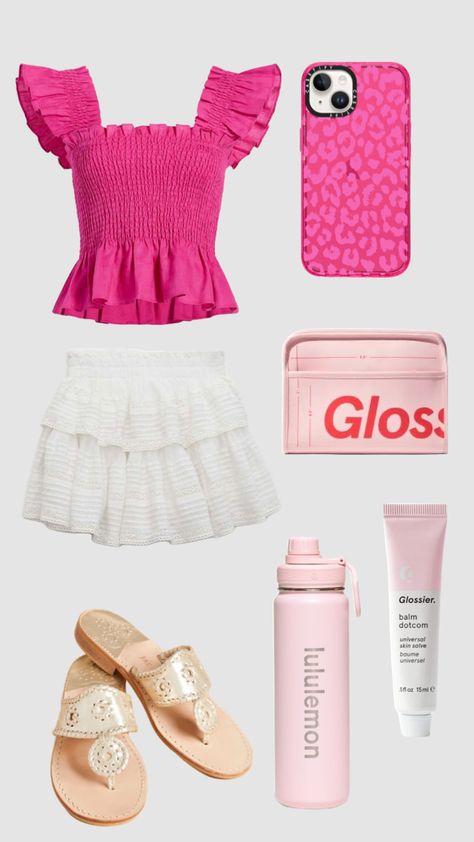 Preppy Night Out Outfits, Pink Preppy Outfits Aesthetic, Preepy Girls Outfit, Tiktok Preppy Outfits, Preppy Going Out Outfit, Preppy Fancy Outfits, Rich Preppy Aesthetic, Preppy Vacation Outfits, Preppy Outfits Pink