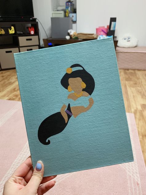 Easy Princess Painting, Aladdin Canvas Painting, Aladdin Painting Easy, Tinkerbell Canvas Painting, Disney Princess Paintings Easy, Hindu Paintings Easy, Disney Princess Canvas Painting, Cute Disney Paintings Easy, Simple Disney Paintings