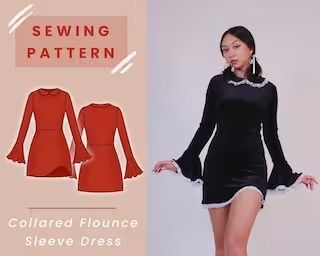 Kiana Bonollo Pattern, Bell Sleeve Pattern Sewing, Sewing Projects Clothes, Diy Clothes Design, Kleidung Diy, Sewing Design, Diy Sewing Clothes, Clothes Sewing Patterns, Fashion Sewing Pattern