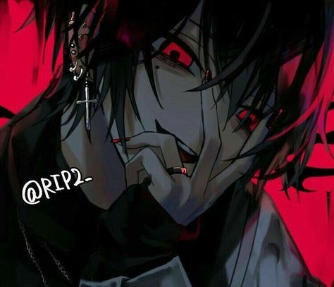 Black Hair And Red Eyes, Cool Animes, Gambar Lanskap, Anime Demon Boy, Yandere Boy, Anime Devil, Evil Anime, Dark Anime Guys, Cool Anime Guys