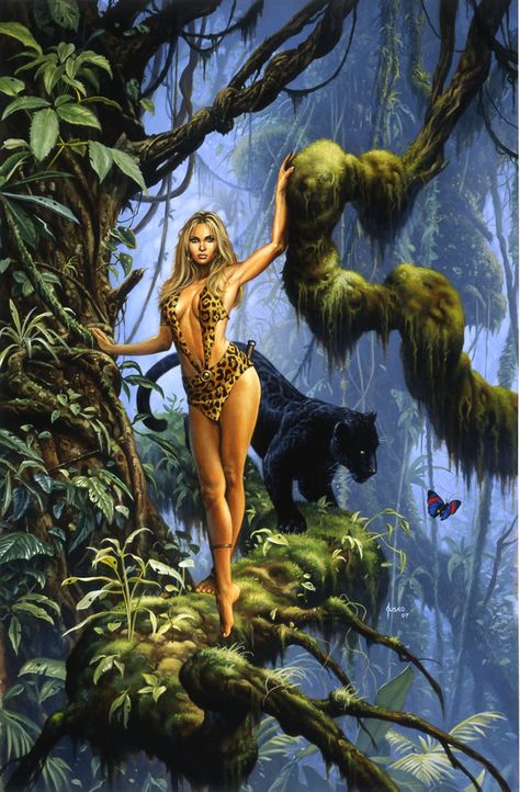 Tarzan, Joe Jusko, Jungle Queen, Frank Cho, Fantasy Figures, Jungle Art, Comics Girl, Comic Book Artists, Fun Comics