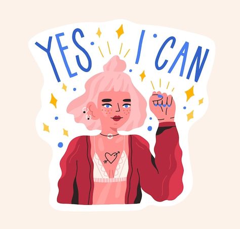 Hand drawn feminist composition with mot... | Premium Vector #Freepik #vector #strong-girl #people-illustration #strong-woman #girl-power Modern Hipster, Vector Flat Illustration, Hipster Women, Yes I Can, Gender Equality, Motivational Phrases, Strong Girls, Vector Hand, Girls Illustration