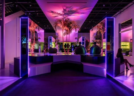 Neon Jungle installation by Rafael de Cardenas in Miami Design District Glitterbox Party, Commercial Interior Architecture, Neon Jungle, Nightclub Design, Neon Room, New Retro Wave, Architecture Magazines, Lounge Design, Neon Aesthetic