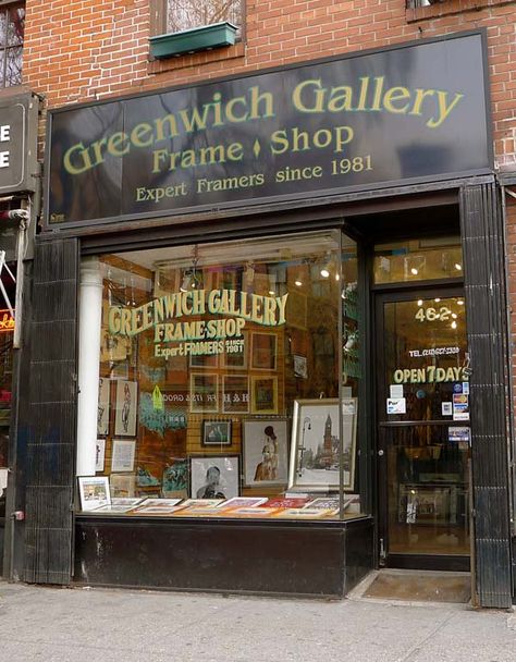 Greenwich Gallery Frame Shop - selling lots of my originals & prints.  6th Ave near 11th Street (near French Roast) Fiber Painting, Picture Frame Store, Gallery Wall Template, Photo Frame Shop, Gallery Ideas, Pallet Project, Places In New York, Painting Frame, French Roast