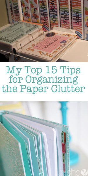 My top 15 Tips for Organizing the Paper Clutter P Paper Organizing, Paper Clutter Organization, House Organization, Tips For Organizing, Organizing Paperwork, Paper Clutter, Organisation Hacks, Clutter Organization, Household Organization