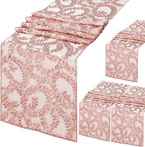 Amazon.com: B-COOL 12x72 Inch Rose Gold Vine Table Runner 4 Pack Sequin Table Decorations Rose Gold Party Rectangle Decorations : Home & Kitchen Table Runners For Wedding, Gold Sequin Table, Rose Gold Table Runner, Gold Sequin Table Runner, Gold Runner, Gold Table Setting, Rose Gold Table, Gold Table Runners, Sequin Table Runner