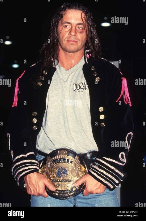 Download this stock image: 1996 Bret Hart Photo by John Barrett/PHOTOlink Photo via Newscom - 2PJX38R from Alamy's library of millions of high resolution stock photos, illustrations and vectors. Bret Hart 90s, Hart Photo, Hart Foundation, Hitman Hart, Bret Hart, Sailor Guardians, Watch Wrestling, Kenny Omega, Wrestling Superstars