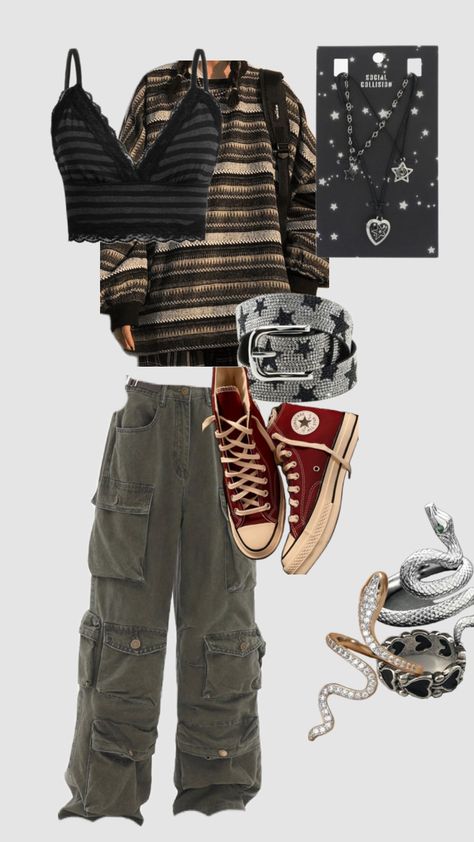 #grunge#grungeoutfits#grungeoutfitinspo 90s Grunge Rock Outfit, Grunge Outfits Ideas For School, Grunge Fits Girl, Academic Grunge Outfits, How To Dress Grunge In Summer, Y2k Vintage Grunge Outfits, Aetherpunk Aesthetic Outfit, Grunge Outfits Board, Hipster Grunge Outfits
