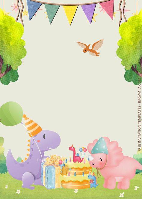 Dino Party Invitation Template, Dinosaur Birthday Invitations Templates, Dinosaur Invitations Free Template, Dinosaur Birthday Party Invitations Free, Dino Birthday Invitations, Dino Party Invitation, Dinosaur Party Ideas, Dinosaur Template, Third Birthday Girl