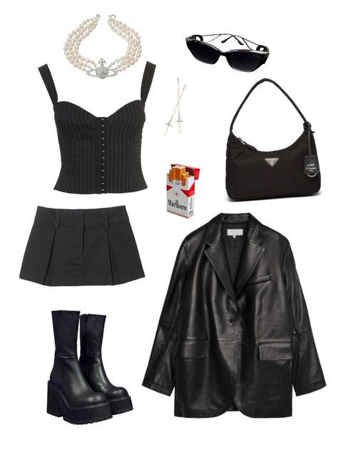 Downtiwn Girl Style, Black Rich Outfit, Mysterious Girl Aesthetic Outfit, Rich Outfits Aesthetic, Star Girl Outfit Aesthetic, Rich Girl Clothes, Preppy Outfits Black, Rich Aesthetic Outfit, Nana Aesthetic Outfit