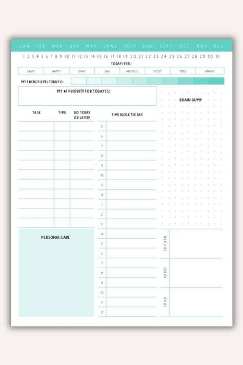 The Ultimate FREE Printable ADHD Daily Planner Template | Undoubted Grace Schedule Printable Free, Aesthetic Daily Planner, Student Daily Planner, Daily Planner Ideas, Pink Daily Planner, Daily Planner Templates, Simple Daily Planner, Free Planner Templates, Free Daily Planner