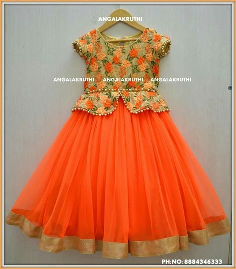 Different Types of Frock Designs for Baby Girls - Community Vitoria, Children Gown, Kids Lehanga, Mode Batik, Kids Party Wear Dresses, Frock Designs, Kids Dress Collection, Saree Bollywood, Kids Blouse Designs