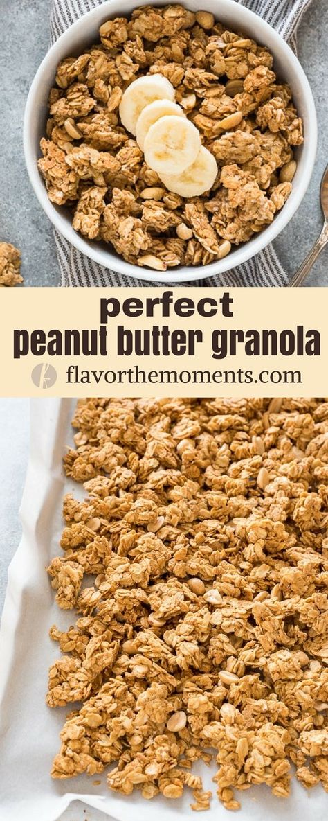 Peanut Butter Granola Recipe, Resep Diet Sehat, Menu Sarapan Sehat, Granola Parfait, Healthy Granola, Granola Recipe Homemade, Peanut Butter Granola, Healthy Brunch, Granola Bar