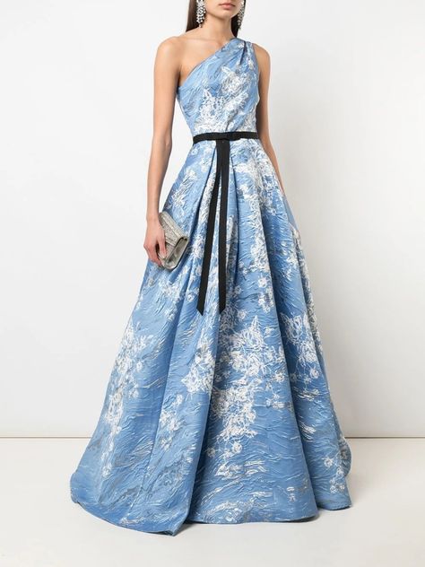 Haute Couture, Couture, Jacquard Gown, Embroidered Cocktail Dress, Organza Gowns, Gown Skirt, Sherri Hill Dresses, Blue Gown, Pageant Gowns