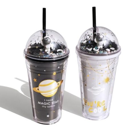 Cute Cup Double layer Summer Ice Cool Starry for Sky theme Food Grade Plastic Features: High quality: Using food-grade high-quality plastic, light and durable. Multi-purpose: Can be used to hold ice cream, milkshake, water, juice, etc. The water bottle fits most car cup holders. Suitable for many occasions: Gym, exercise class, outdoor sports, daily commuting, home and office. The water bottle fits most car cup holders. Ingenious design: straw and lid design, easy to drink.Sealed silicone design Moka, Ice Cream Milkshake, Plastic Cup With Straw, Kid Drinks, Thermos Cup, Creative Coffee, Straw Cup, Gym Exercise, Bottle Gift