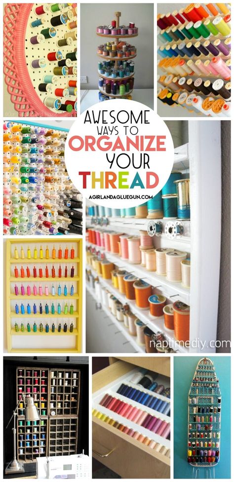 Sewing Storage Ideas, Thread Organizer, Thread Rack, Peg Boards, Bobbin Storage, Thread Organization, Sewing Room Storage, Sewing Spaces, Thread Storage